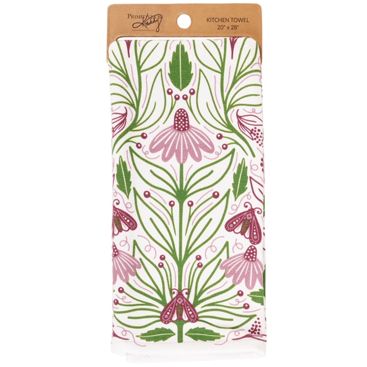 Primitives By Kathy Purple Floral Kitchen Towel