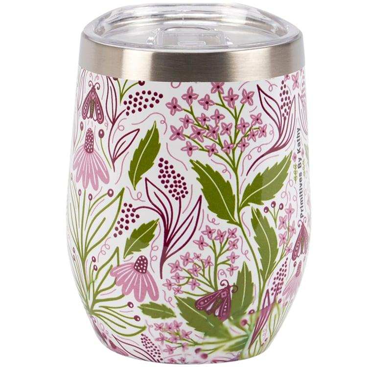Primitives By Kathy Purple Floral Wine Tumbler