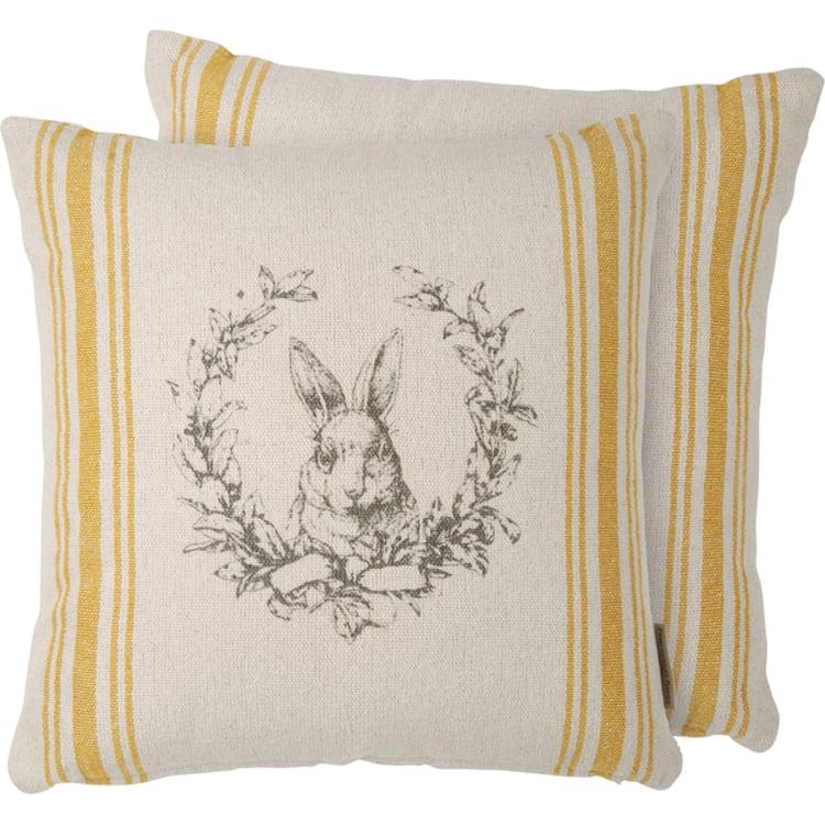 primitives by kathy Rabbit Crest Pillow