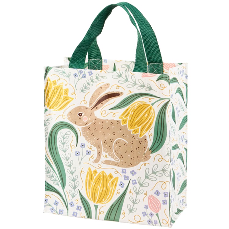 primitives by kathy Rabbit Folk Art Daily Tote