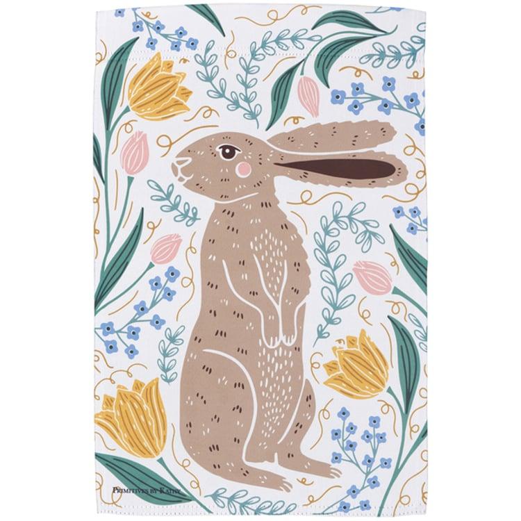 Primitives By Kathy Rabbit Folk Art Garden Flag