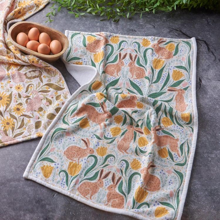 Primitives By Kathy Rabbit Folk Art Kitchen Towel