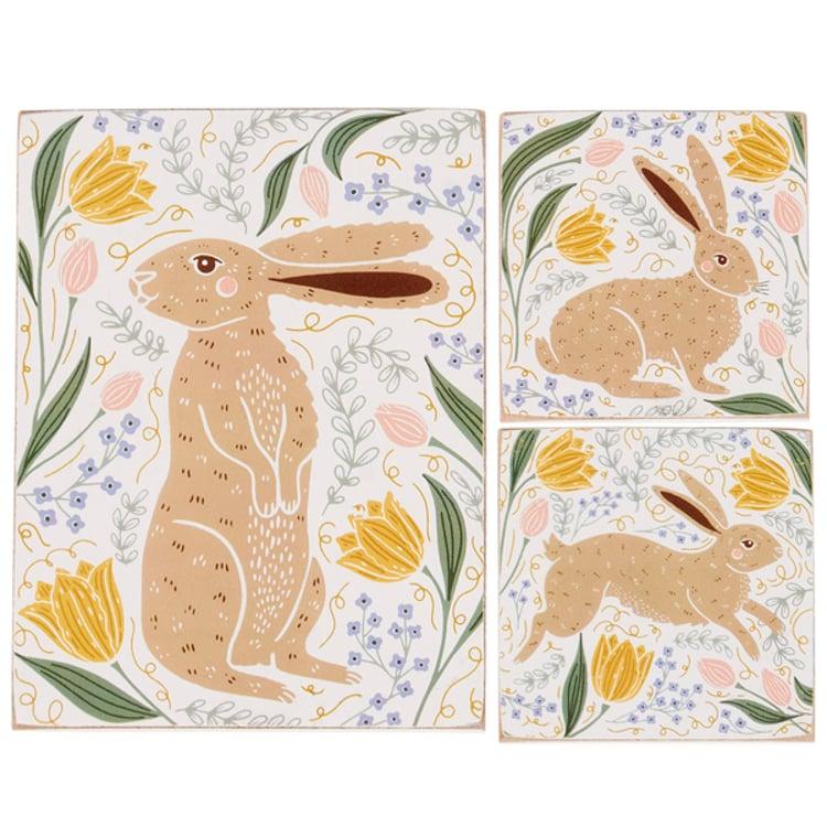 Primitives By Kathy Rabbit Folk Art Magnet Set