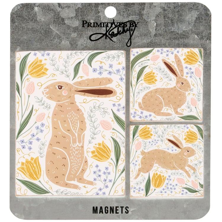 primitives by kathy Rabbit Folk Art Magnet Set