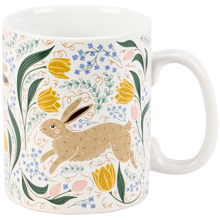 Primitives By Kathy Rabbit Folk Art Mug