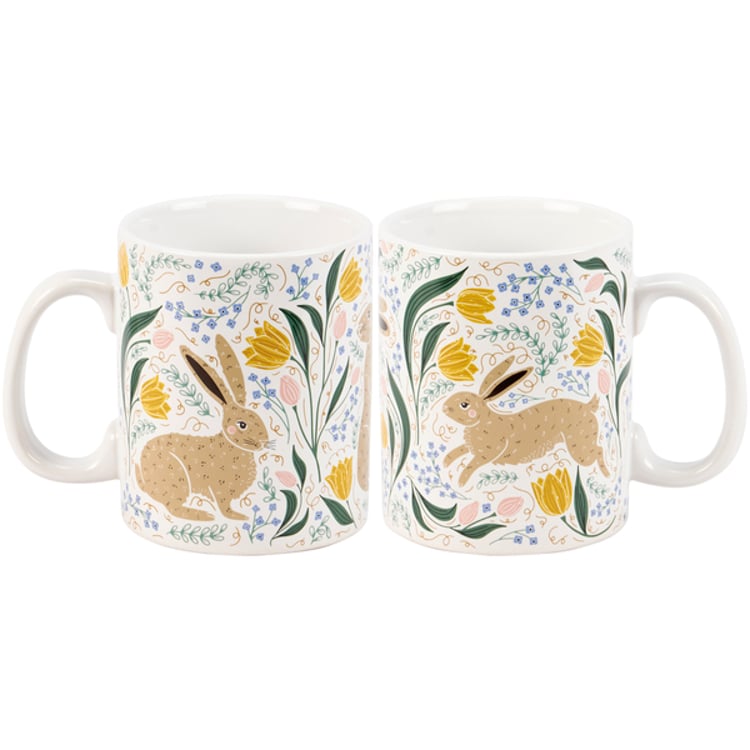 primitives by kathy Rabbit Folk Art Mug