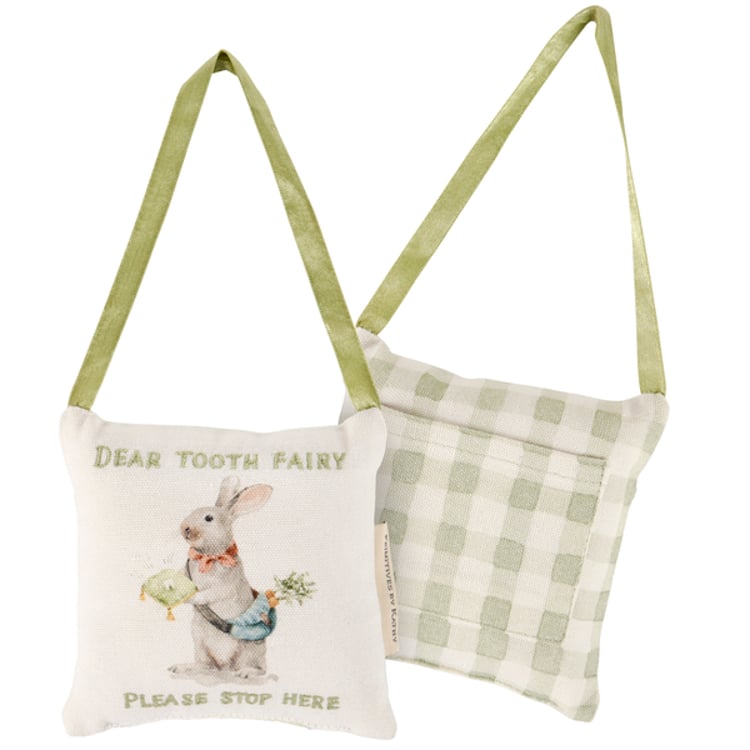 primitives by kathy Rabbit Tooth Fairy Pillow
