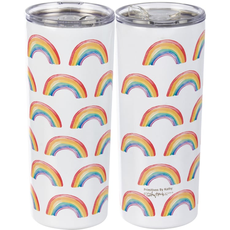 primitives by kathy Rainbow Pattern Coffee Tumbler