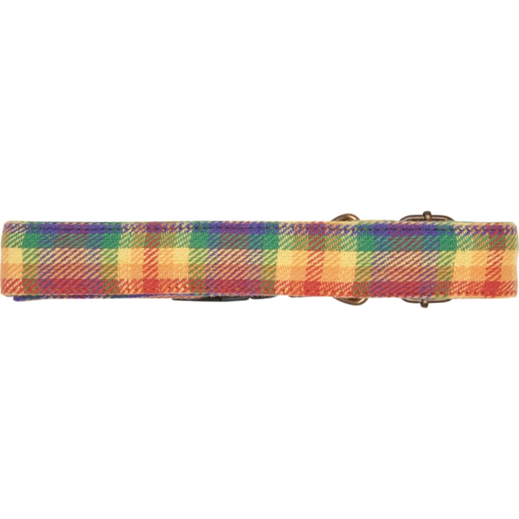 Primitives By Kathy Rainbow Plaid Dog Collar