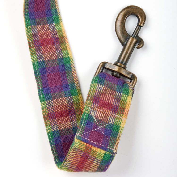 Primitives By Kathy Rainbow Plaid Dog Leash