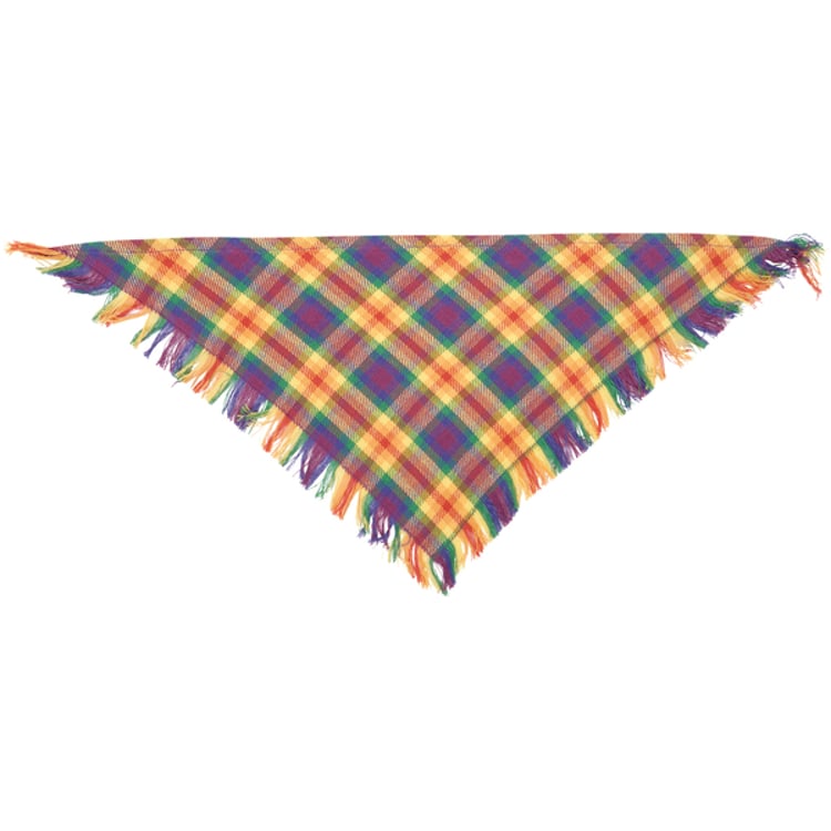 Primitives By Kathy Rainbow Plaid Pet Bandana Set