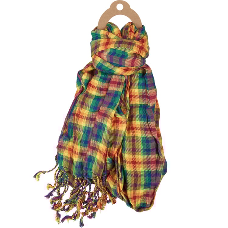 Primitives By Kathy Rainbow Plaid Scarf