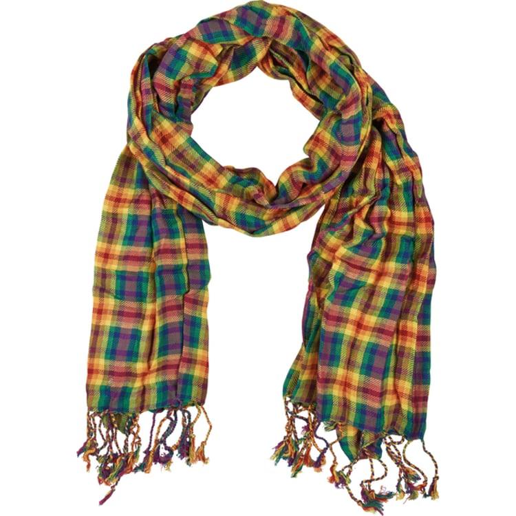 primitives by kathy Rainbow Plaid Scarf