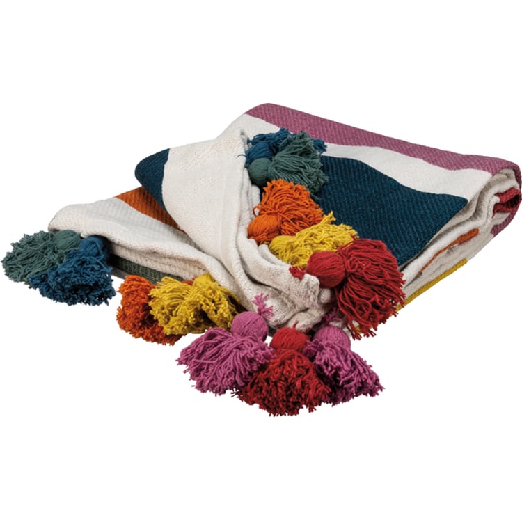 primitives by kathy Rainbow Throw Blanket