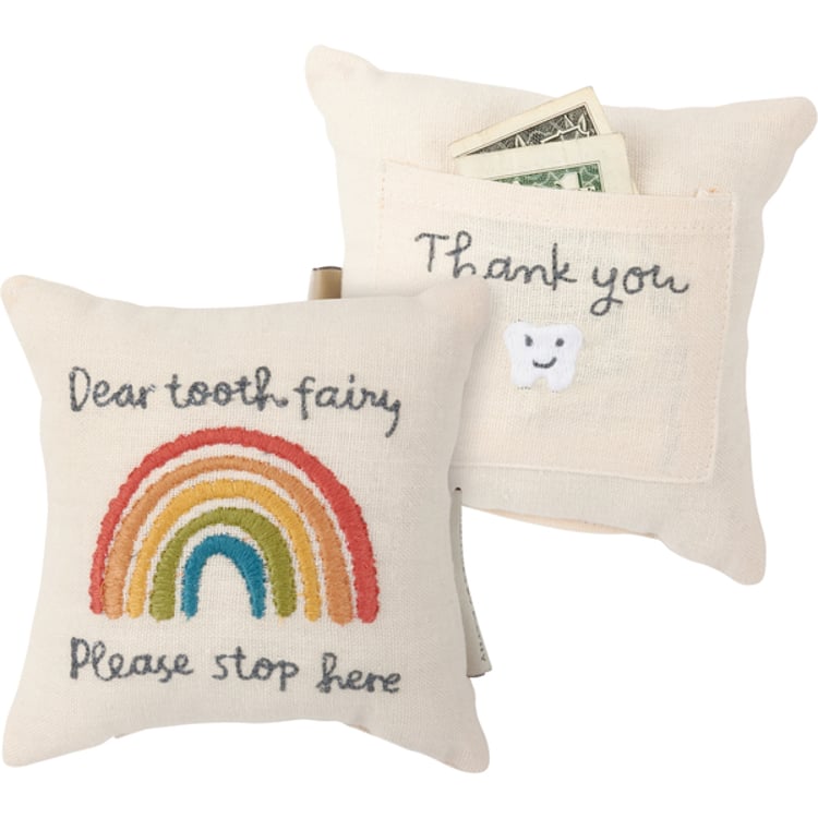 primitives by kathy Rainbow Tooth Fairy Pillow