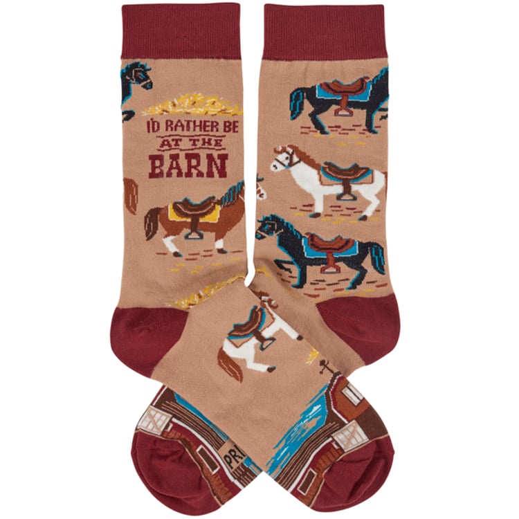 Primitives By Kathy Rather Be At The Barn Socks