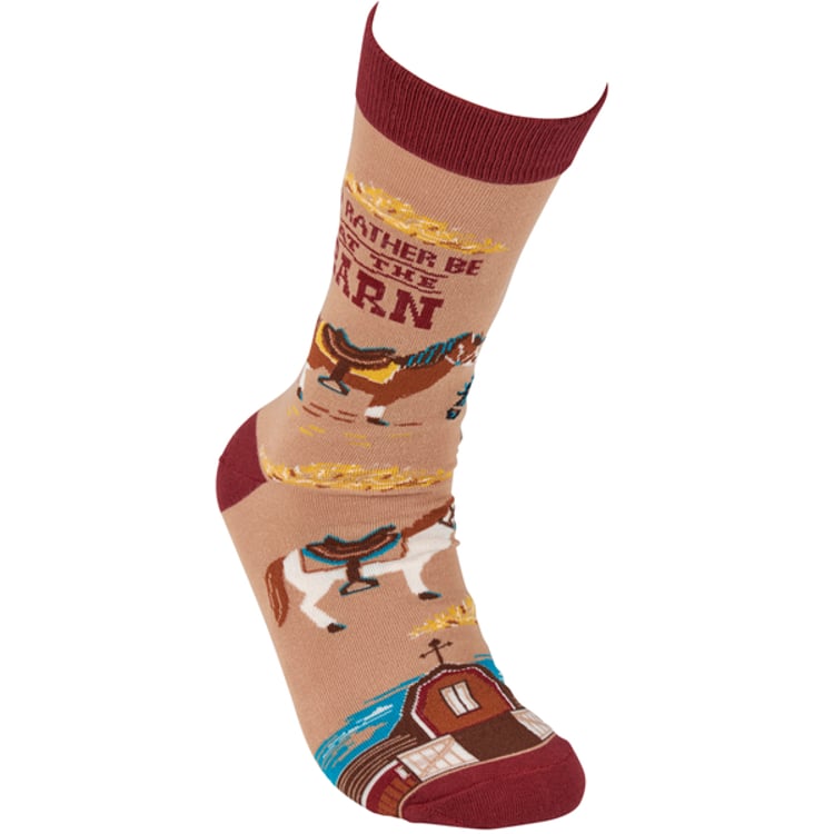 Primitives By Kathy Rather Be At The Barn Socks