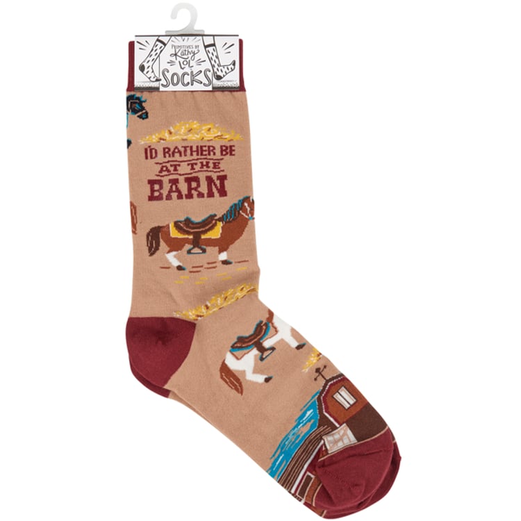 Primitives By Kathy Rather Be At The Barn Socks