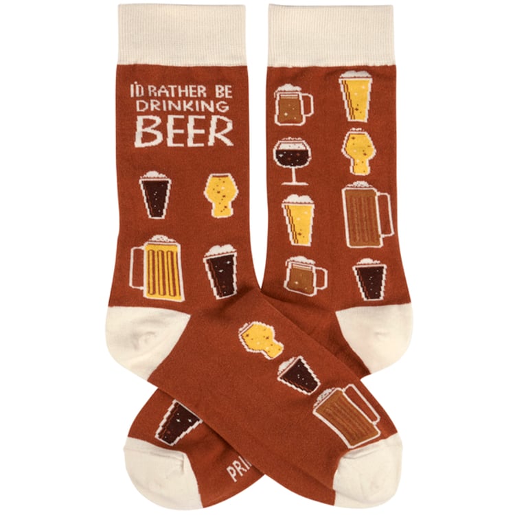 Primitives By Kathy Rather Be Drinking Beer Socks