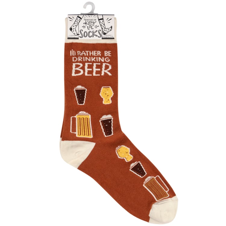 Primitives By Kathy Rather Be Drinking Beer Socks