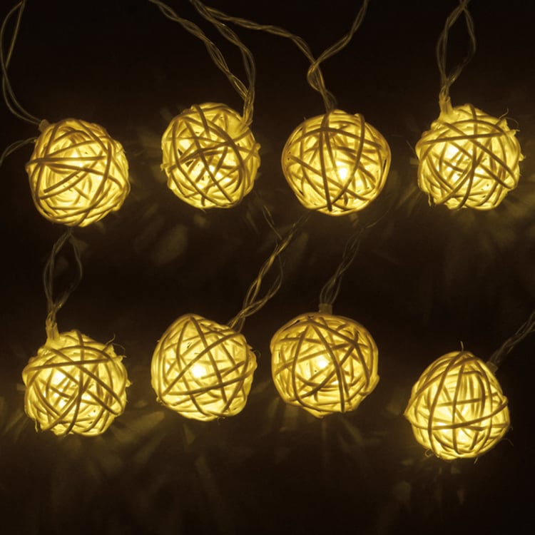primitives by kathy Rattan Ball String Lights