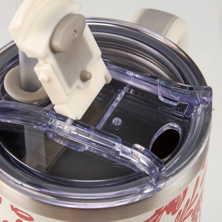 Primitives By Kathy Red Folk Floral Travel Mug