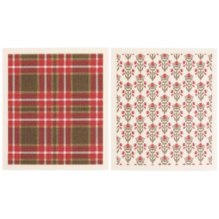 Primitives By Kathy Red Plaid Swedish Cloth Set