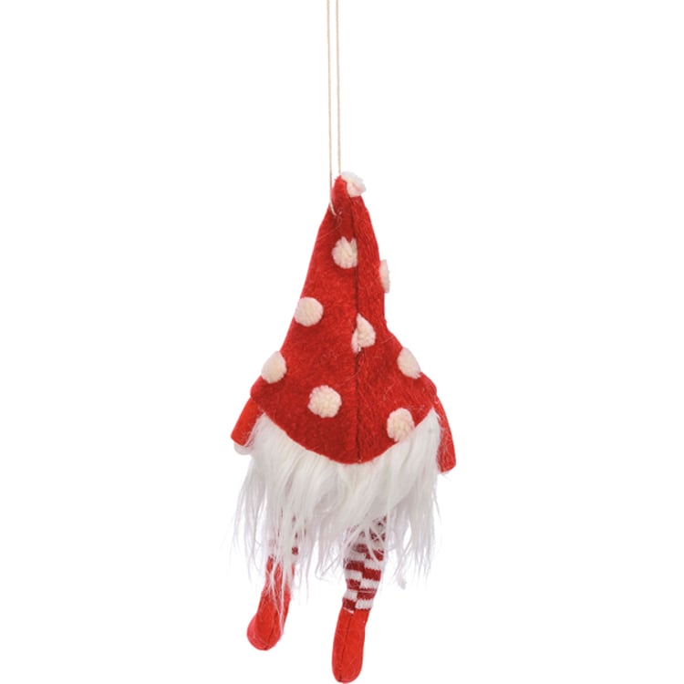 Primitives By Kathy Red Polka Dot Gnome Ornament