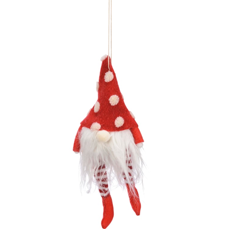 Primitives By Kathy Red Polka Dot Gnome Ornament