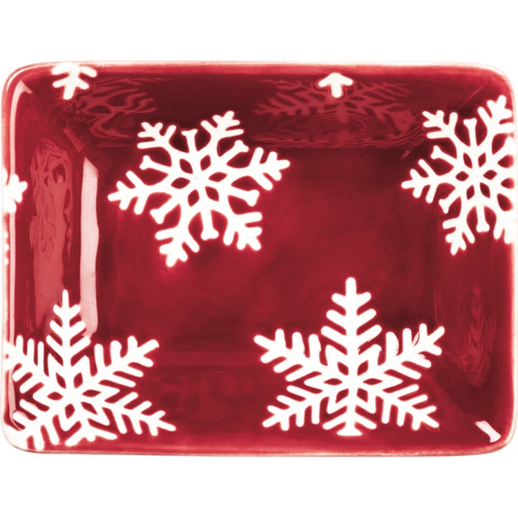 primitives by kathy Red Snowflake Mini Tray