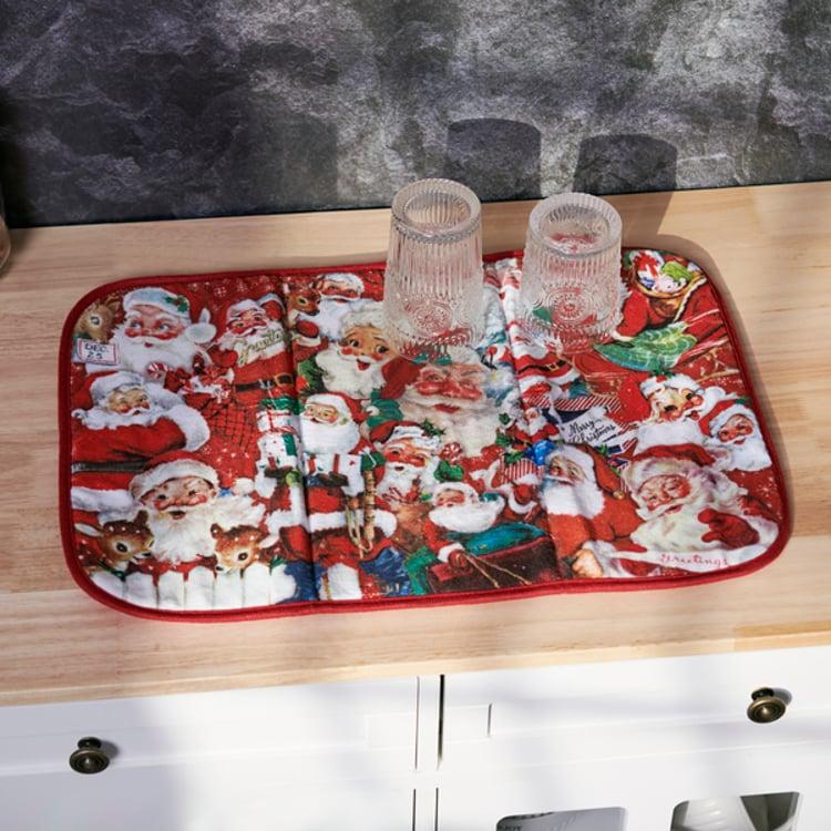 Primitives By Kathy Retro Santa Drying Mat