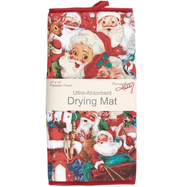 Primitives By Kathy Retro Santa Drying Mat