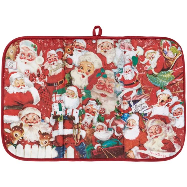 primitives by kathy Retro Santa Drying Mat