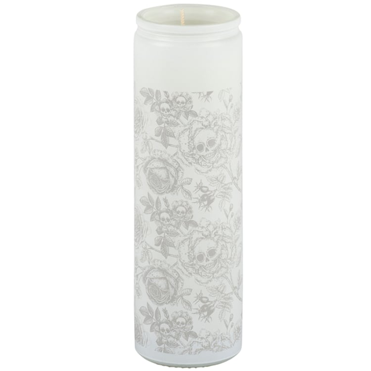 Primitives By Kathy Rose Skull Flower Candle
