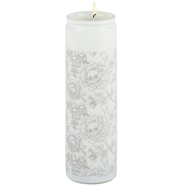 Primitives By Kathy Rose Skull Flower Candle