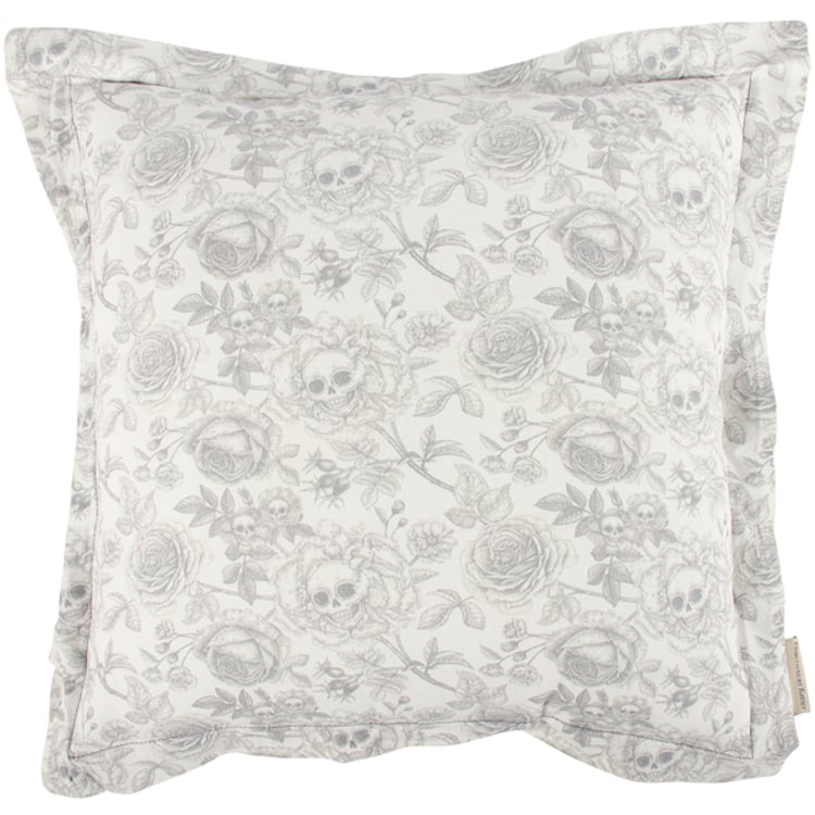 Primitives By Kathy Rose Skull Flower Pillow