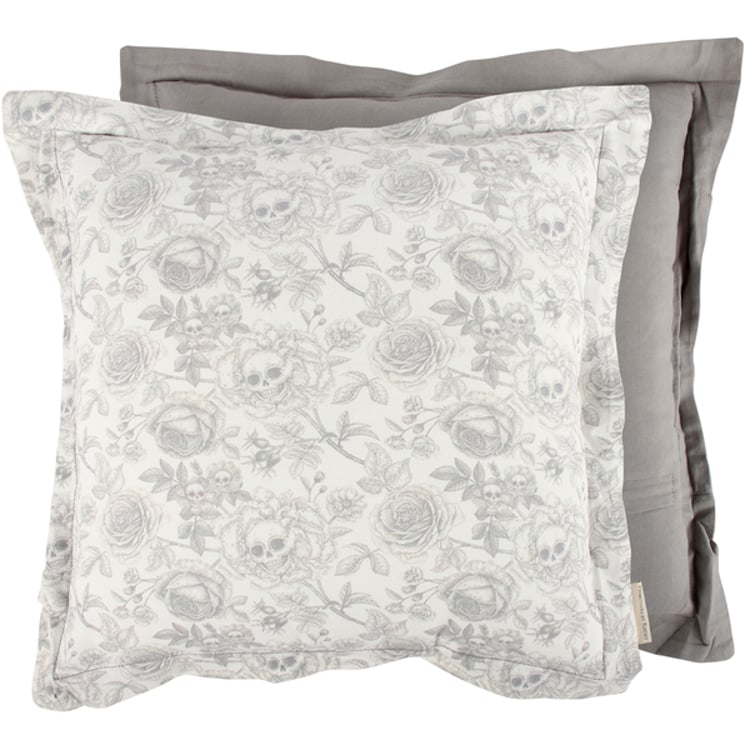 primitives by kathy Rose Skull Flower Pillow