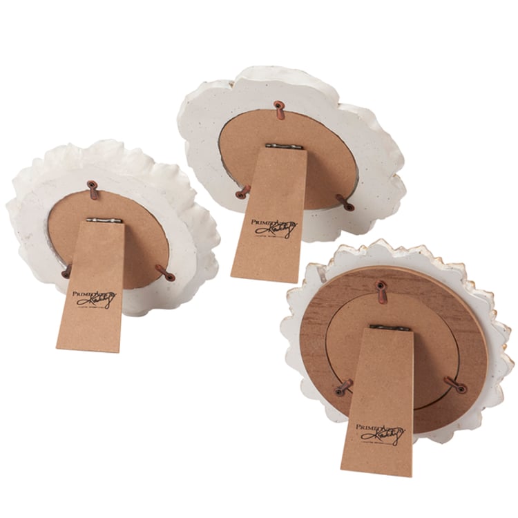 Primitives By Kathy Round Floral Photo Frame Set