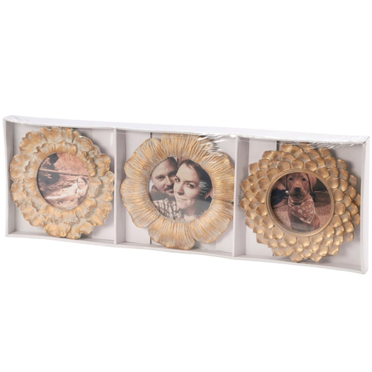 Primitives By Kathy Round Floral Photo Frame Set