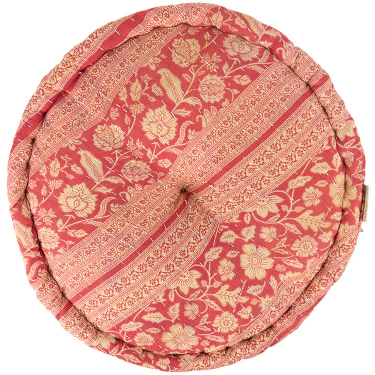 Primitives By Kathy Round Kantha Floor Pillow