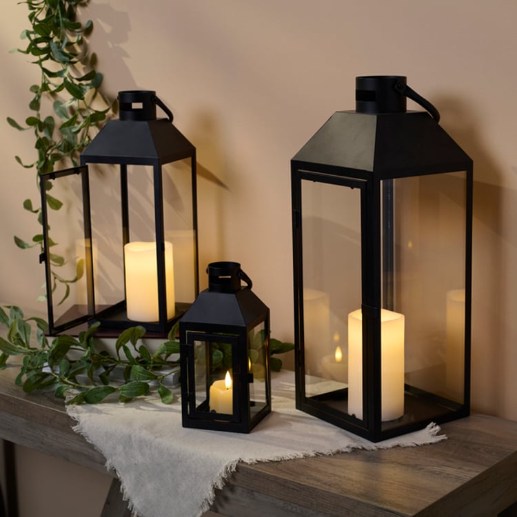 Primitives By Kathy Rustic Black Lantern Set