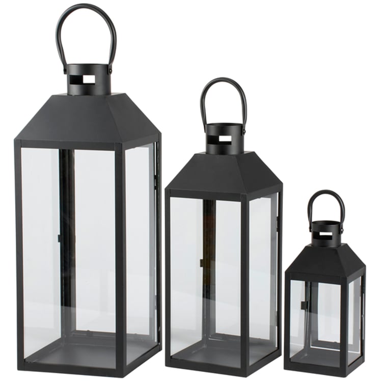Primitives By Kathy Rustic Black Lantern Set