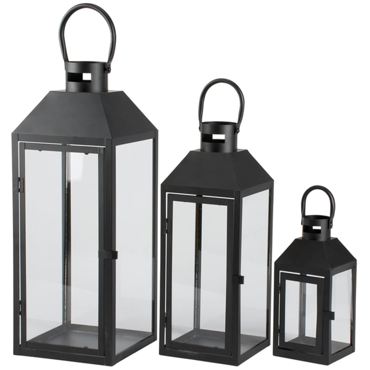 Primitives By Kathy Rustic Black Lantern Set