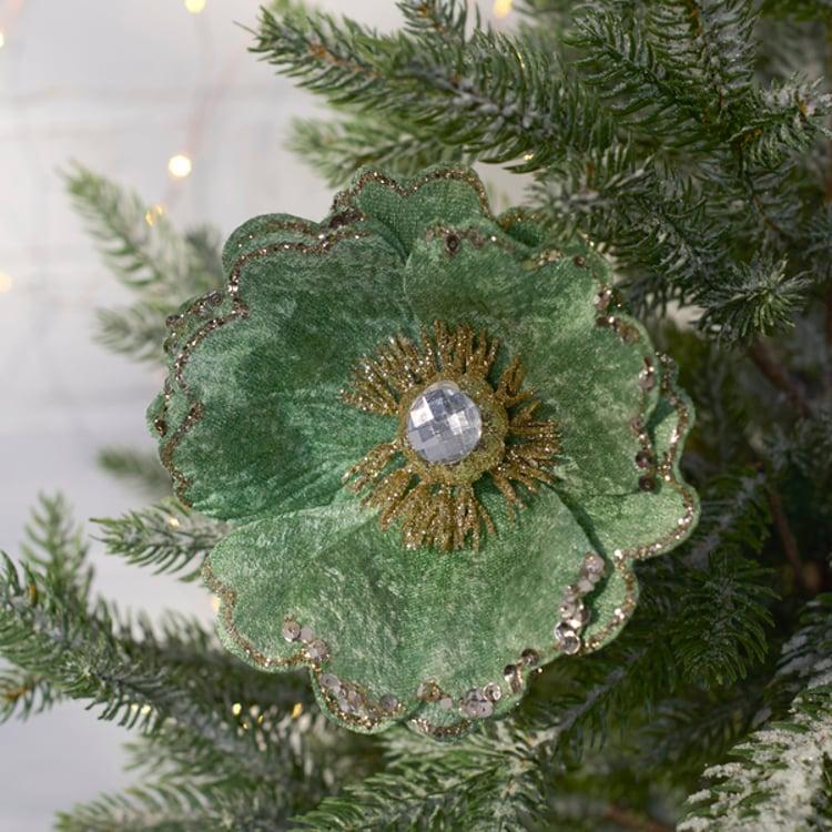 Primitives By Kathy Sage Green Flower Clip