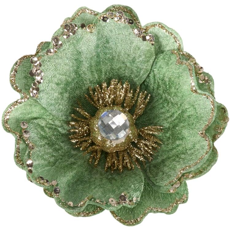 Primitives By Kathy Sage Green Flower Clip