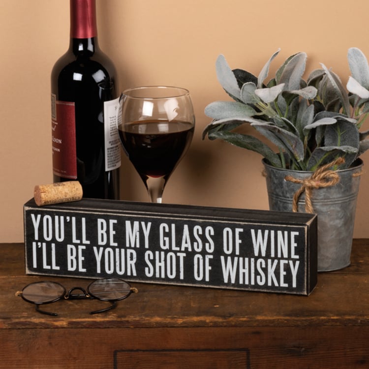 Primitives By Kathy Shot Of Whiskey Box Sign