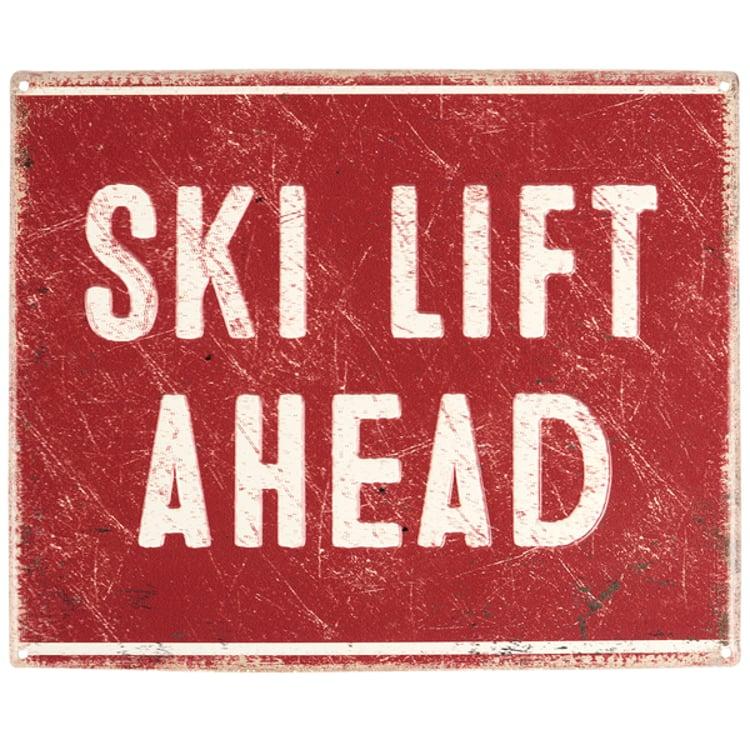 primitives by kathy Ski Lift Ahead Wall Decor