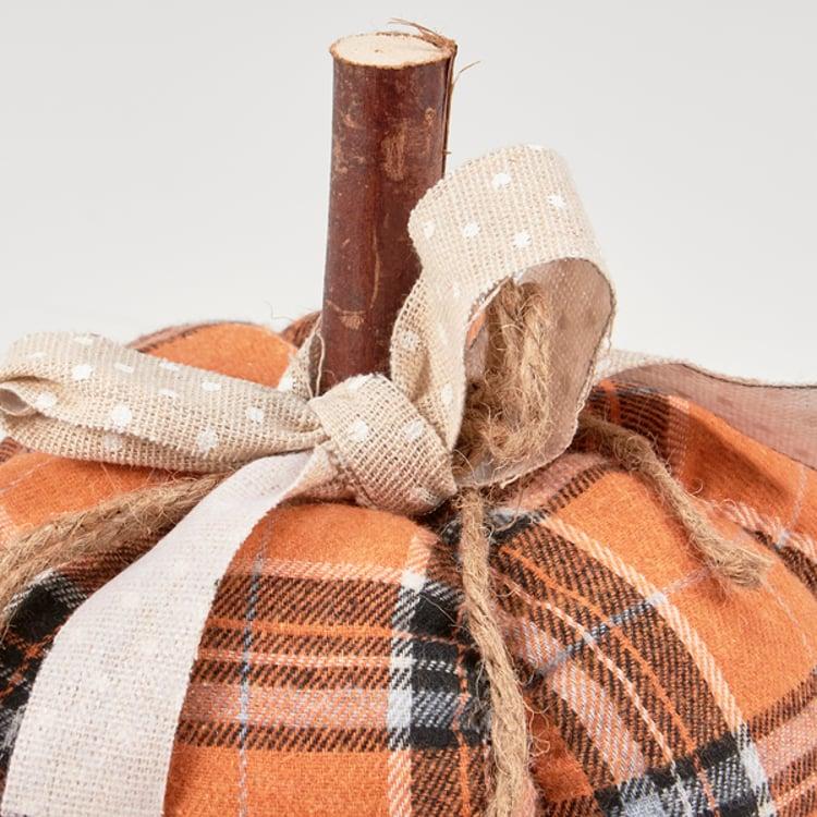 Primitives By Kathy Small Orange Plaid Pumpkin
