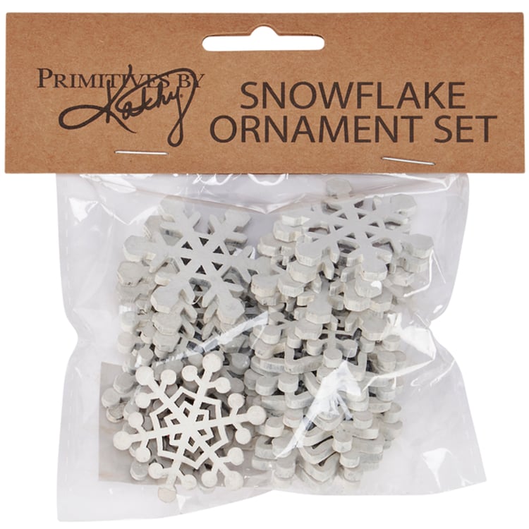 Primitives By Kathy Small Snowflake Ornament Set