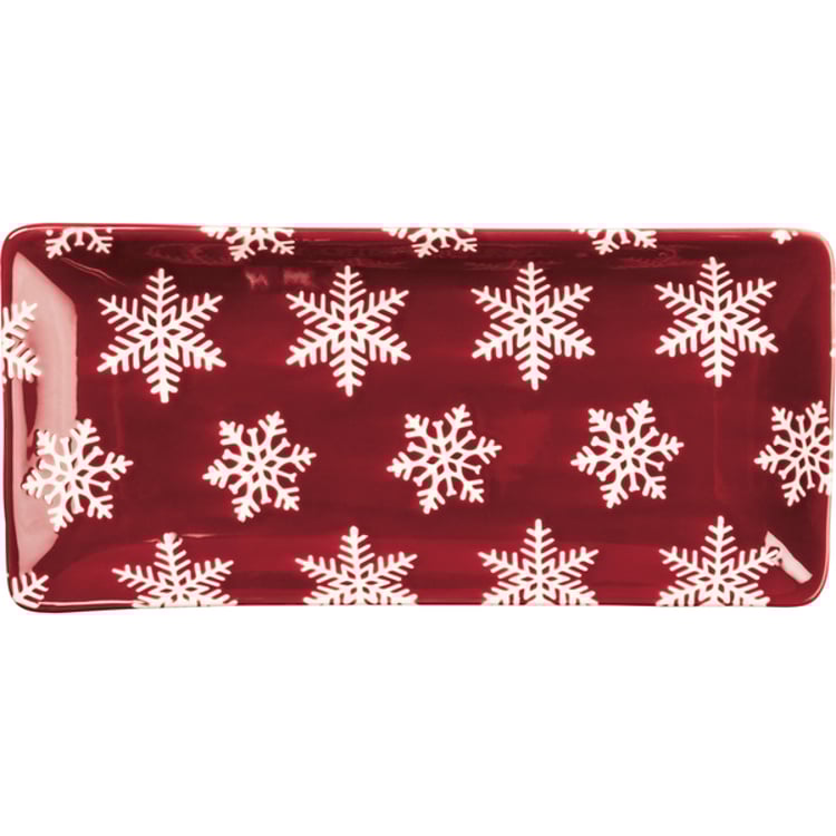 Primitives By Kathy Snowflake Rectangular Platter